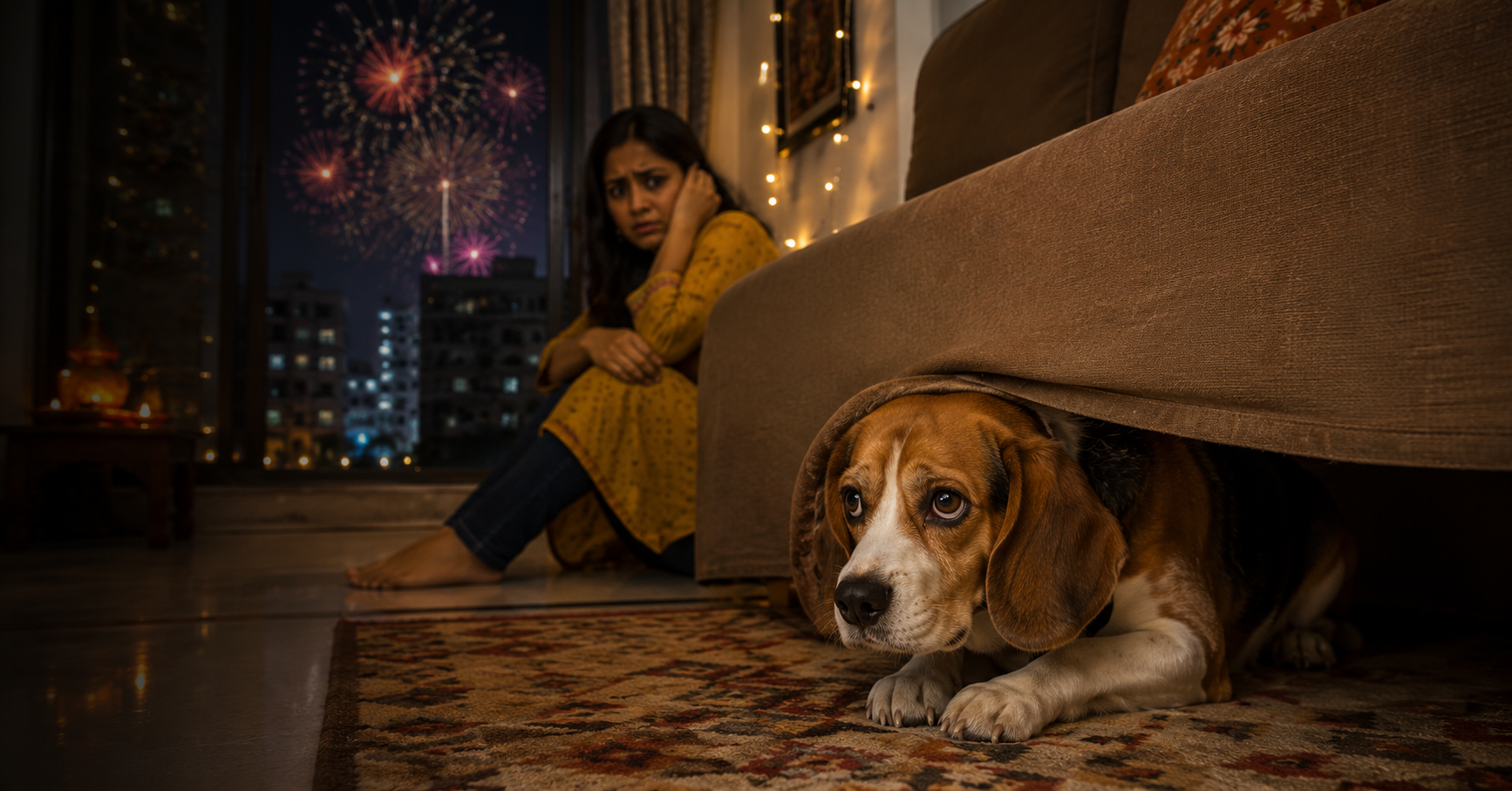 How to Calm an Anxious Dog During Diwali Fireworks